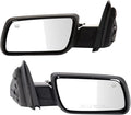 TRQ Driver & Passenger Side Power Heated Mirror Set Smooth Black Manual Fold Compatible with 2009-2012 Ford Flex FO1320359 FO