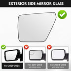 Driver Heated Mirror Glass Replacement for Ford F150 2021 2022 2023 2024, Left Side Rearview Mirror with Blind Spot Light and Backing Plate Fits F150 2021-2024