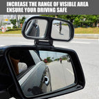Blind Spot Mirror, Left and Right Adjustable Rearview Mirror Car Auxiliary Wide Angle Mirrors Stick for Universal Cars Truck SUV, Dark Grey