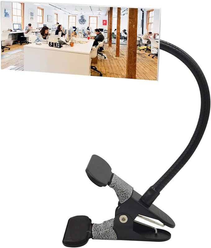 Ampper Clip On Security Mirror, Convex Cubicle Mirror for Personal Safety and Security Desk Rear View Monitors or Anywhere (6.69" x 2.95", Rectangle)