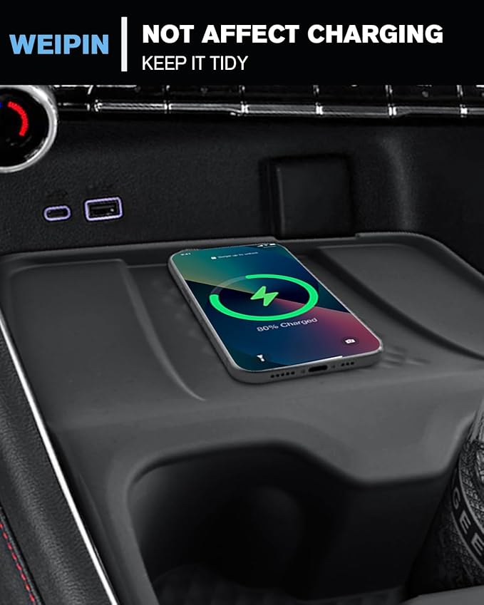 for 2-in-1 Cup Holder Insert&Wireless Charging Mat TPE Materials Compatible with 2024-2026 Chevy Traverse
