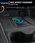 for 2-in-1 Cup Holder Insert&Wireless Charging Mat TPE Materials Compatible with 2024-2026 Chevy Traverse