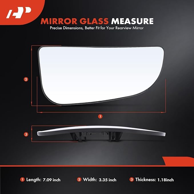 A-Premium 68067730AA Ram Right Passenger Side Lower Mirror Glass - Compatible with 2009-2024 Dodge Ram 1500 2500 3500 - Towing Mirror, Right Pass Convex Lower Mirror Glass with Bracket