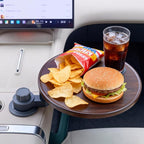 Car Tray for Eating & Laptop Desk - 360° Rotation Birch Wood Cup Holder/Steering Wheel Tray - Portable in-Car Dining & Work Desk, Universal Fit for Most Vehicles