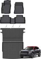 Auxko All Weather Floor Mats Cargo Mat with Backrest Mat Fit for Nissan Kicks 2026 2025 TPE Liners Accessories Odorless Floor Mats Cargo Mat with Back Seat Protector Black