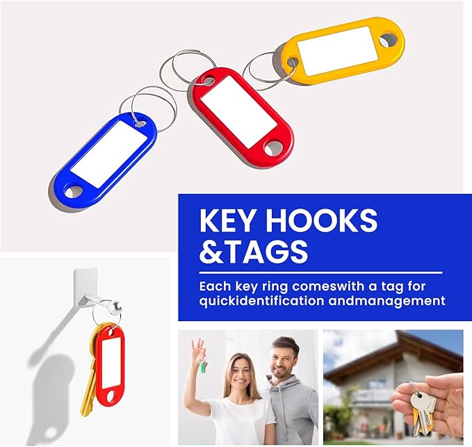 Key Organizer, Zippered Key Case, Fireproof and Waterproof Key Binder with 12 Hooks and Tags Portable Key Storage Book for Of