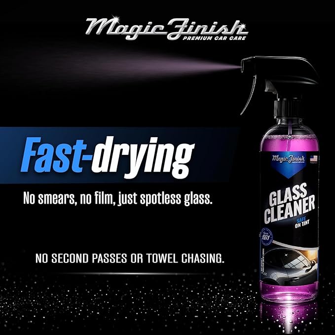 Magic Finish Car Glass Cleaner (1 Gallon) – Ammonia-Free Window Cleaner Spray for Interior & Exterior Auto Glass – Anti-Fog, 