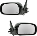TRQ 2 Piece Driver and Passenger Side Mirror Assembly Set Electric Adjustment Heated No Memory Black Compatible with 2002-200