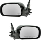 TRQ 2 Piece Driver and Passenger Side Mirror Assembly Set Electric Adjustment Heated No Memory Black Compatible with 2002-200