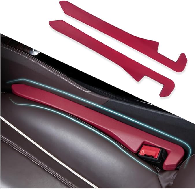 2PCS Car Seat Gap Filler - Car Seat Gap Filler Organizer for Holding Phone,Key,Purse - Universal Car Gap Filler Fits CCar Truck SUV Car Interior Accessories (Burgundy/2PCS)…