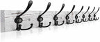 Coat Rack Wall Mount 31.5'' Coat Hanger Wall Mount Old White Coat Hooks for Wall Rustic Towel Racks for Bathroom Living Room 