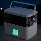 3-Tier Medicine Organizer & Portable Medicine Cabinet - Multifunctional Medical Case with Handle & Snap Locks, Removable 6-Co