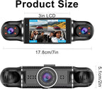 4 Channel Dash Cam Front and Rear Inside Back 360° FHD 2K Dash Camera for Cars, WiFi, GPS, G-Sensor, WDR 24/7 Parking Mode, 1