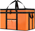 NZ home Insulated Bags for Food Delivery (3XL) Grocery Shopping Cooler Bag, Pizza Delivery, Hot & Cold Catering Tote, Reusable, Foldable & Heavy Duty (Orange)