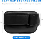 2 PCS Car Seat Gap Filler Organizer, Auto Front Seat Storage Box Anti-Drop Gap Filler with Cup Holder, Premium Leather Auto Console Side Organizer for Holding Phone Glasses Drinks
