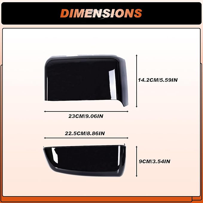 ACLONG Tow Mirror Cover Caps Glossy Black Left & Right Rearview Side Mirror Caps Fit for Chevy Silverado GMC Sierra 2014 2015 2016 2017 2018 2019-1Pair