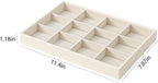Stackable Jewelry Organizer Tray For Drawers,White Leather Small Earring Storage Tray,Bracelet And Necklace Display Box,Jewel