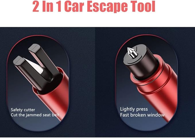 HHXS Car Window Breaker Seatbelt Cutter 4 Pack, Car Safety Hammer Glass Breaker Under Water Auto Emergency Rescue Tool, Car E