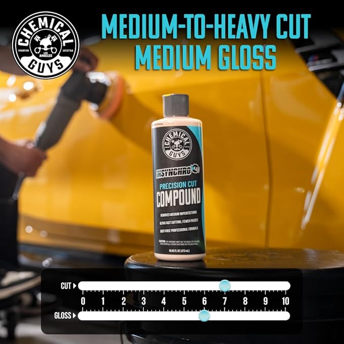 Chemical Guys InSynchro V43 Compound - 16 oz Heavy Cut Polish for Cars, Trucks, SUVs, Motorcycles, and RVs - Removes Heavy Scratches, Oxidation, and Swirl Marks - Restores Paint Gloss and Clarity