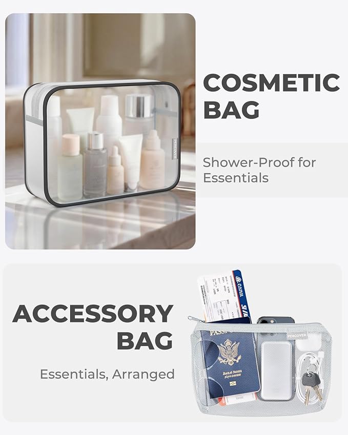 Percover Compression Packing Cubes 10-Piece Set, Packing Cubes Compression for Travel with Toiletry Bag, Laundry Bag & Shoe B