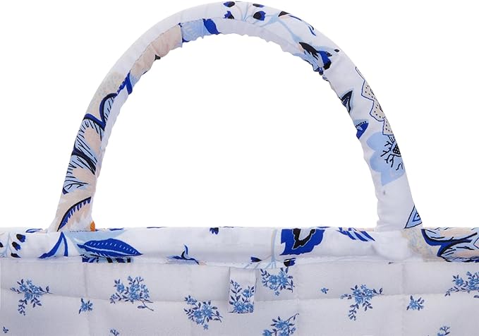 Boho Fabric Storage Basket, Large Capacity Laundry Basket, 12.2'' x 10.23'' x 10.23'' Collapsible Laundry Hamper with Easy Ca