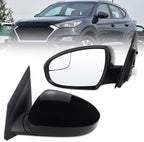 Left Driver Side Mirror Compatible With 2019 2020 2021 Hyundai Tucson With Manual folding Power glass Black Replace #87610D3990(3Pins)