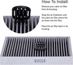 Pureflow Cabin Filter Air Freshener with Odor Eliminator - Fits on Most Car, Truck, and SUV Cabin Air Filters - Black Rock (P