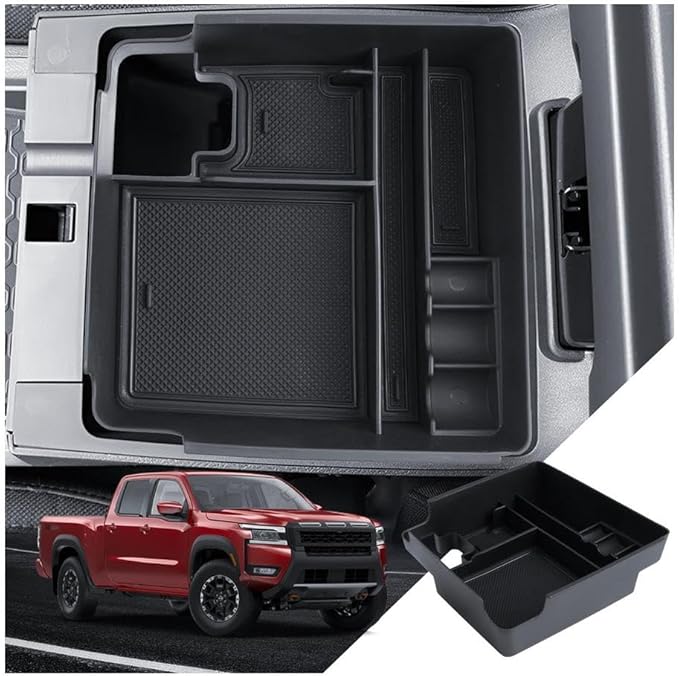 for Frontier Center Console Organizer 2022 2023 2024 2025 Frontier Accessories Armrest Tray Middle Storage Box Insert Container Durable ABS Plastic