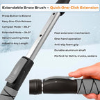 34.5" Snow Brush & Ice Scrapers for Car Windshield with Foam Grip for Cars Extendable, SUV, Trucks - Detachable Сar Scraper - No Scratch - Heavy Duty Handle, Snow Broom, Remover, Easy Scraper, Gray