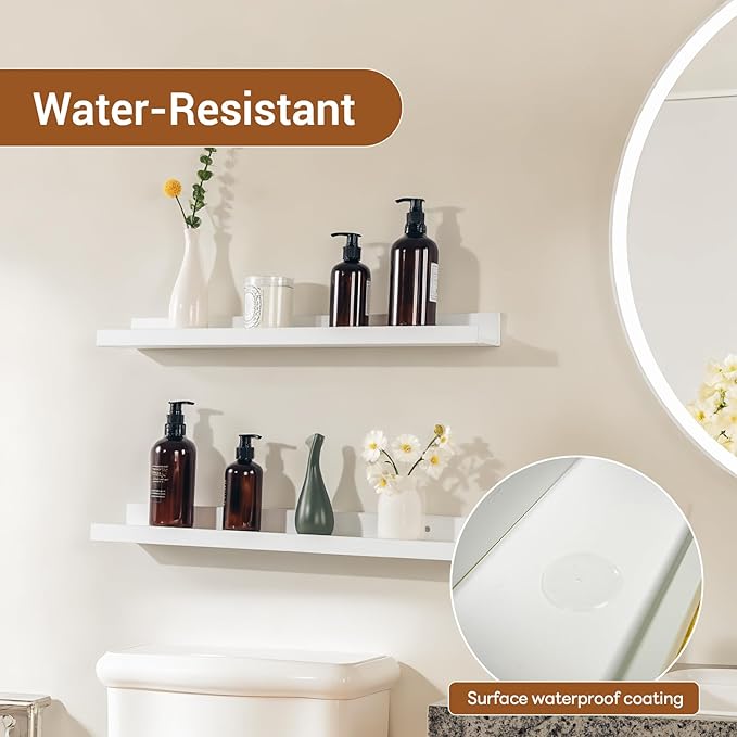NEXHOME PRO Floating Shelves for Wall Set of 4,36 Inches Picture Ledge Shelf, Kids Bookshelf Wall Mounted for Living Room Bed