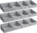 DIMJ Closet Storage Bins 12 Pack - Fabric Storage Baskets for Shelves, Collapsible Clothes Organizer with Handles, Trapezoid 