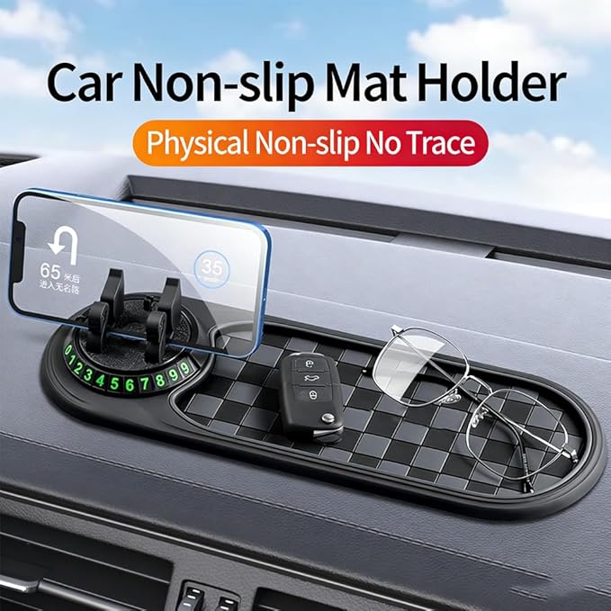 Multi-Functional Support Anti-Slip Pad, 360° Rotatable Multifunction Car Anti Slip Mat Phone Holder, Anti Slip Car Dash Grip 