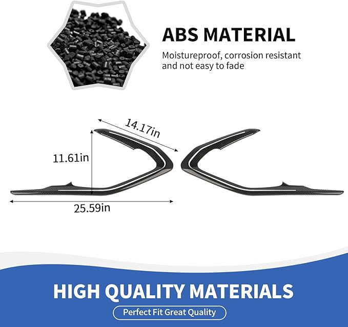 for Camaro Inner Door Panel Trim, Door V Shape Panel Cover Compatible with Chevy Camaro 2016-2024, Carbon Fiber (Fits LED Light Strips)