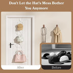 18 Pack Over The Door Hat Organizer for baseball caps | Multi-Functional Baseball Hat Rack for Closet | Wall Mounted Hat s to