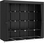 MOGELAFOO Portable Closet Wardrobe, 67-Inch Clothes Organizer with 4 Hanging Rods and 8 Shelves, Non-Woven Fabric Cover, Larg