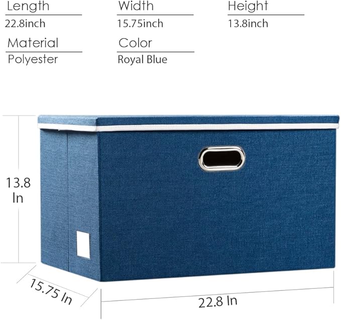PRANDOM Extra Large Collapsible Storage Bins with Lids [5-Pack] Linen Fabric Foldable Storage Baskets Boxes Organizer Contain
