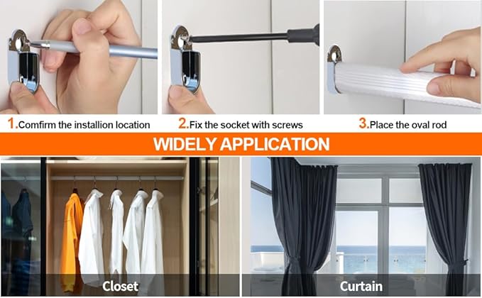 12 Pcs Closet Wardrobe Rod Holder Socket End Support Pipe Bracket U-Shaped Flange For 19mm/0.75" Rod