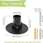 Adjustable Shower Curtain Rod Bracket for Slanted Wall, 2Pcs Titanium Steel Shower Curtain Rod Single Swivel Flange Heavy Dut
