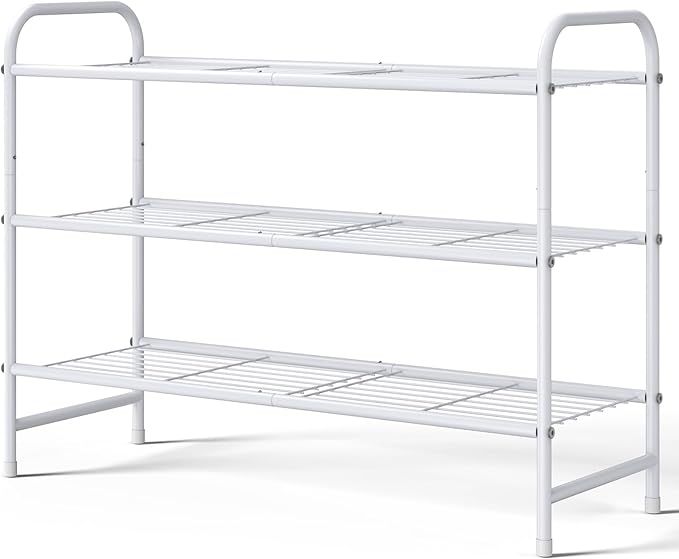 Kitsure Shoe Rack - Stainless Steel Shoe Organizer, Sturdy Shoe Rack for Closet and Front Door Entrance, Free Standing Shoe S