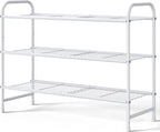 Kitsure Shoe Rack - Stainless Steel Shoe Organizer, Sturdy Shoe Rack for Closet and Front Door Entrance, Free Standing Shoe S