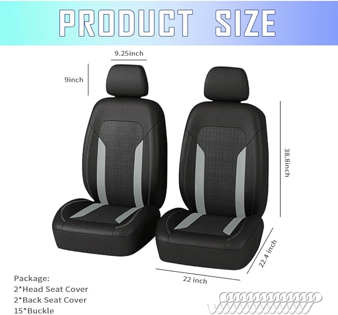 4PCS Cooling Car Seat Covers,Breathable Front Seat Covers with Mesh Construction and Foam Padding,Car Seat Protector to Reduc