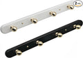 Wall Mounted Coat Hook Rack with Gold Hooks 2 Pack, Modern Wood Wall Organizer for Hanging Coats, Hats, Towels, Bags,Jackets,