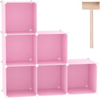C&AHOME Cube Storage Organizer, 6-Cube Shelves Units, Closet Cabinet, DIY Plastic Modular Book Shelf, Ideal for Bedroom, Livi