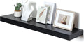 48 Inch Black Floating Shelf | 12 Inch Deep Floating Shelves Set of 1 | 48" D x 12" D Rustic Wood Shelves for Wall | Deep Bla
