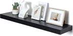 48 Inch Black Floating Shelf | 12 Inch Deep Floating Shelves Set of 1 | 48" D x 12" D Rustic Wood Shelves for Wall | Deep Bla