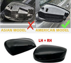 Pair Side Mirror Cover Cap Fit For Honda Accord 2008 2009 2010 2011 2012 LH+RH Door Side Exterior Rearview Back Sight Mirror Cover Shell Replacement,Clip-on Slot Type