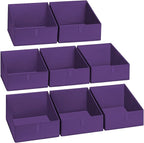 DIMJ Closet Storage Bins 8 Pack - Fabric Trapezoid Closet Organizer Bin, Foldable Storage Baskets for Shelves, Closet Shelf O
