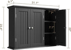 ChooChoo Bathroom Wall Cabinet with 3 Doors, Laundry Cabinet Wall Mounted, Medicine Cabinet with Adjustable Shelves, Hanging 