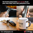CATTONGUE GRIPS Non-Abrasive Grip Tape Strips - Heavy-Duty, Pre-Cut Anti-Slip Tape for Phones, Tablets, Crafting & More - Ind
