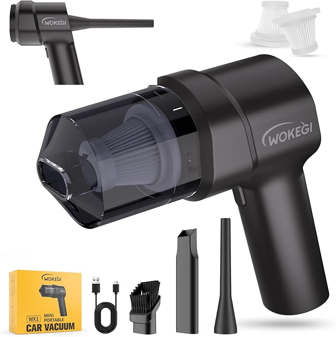 Handheld Mini Car Vacuum, 10000PA Cordless Portable Vacuum with 2000mAh Battery, 3 in 1 small Vacuum Cleaner & Air Duster wit